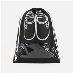 Мешок для обуви на шнурке, цвет чёрный