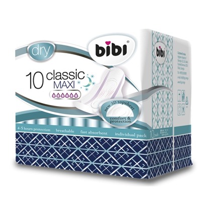 Прокладки для критических дней «BiBi Classic Maxi Dry», 10 шт.