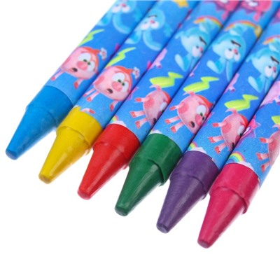Восковые карандаши, набор 6 цветов, Смешарики