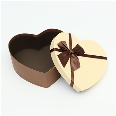 Набор коробок 3в1 Сердца, коричневый, 21 х 19 х 9 - 15.5 х 14 х 6 см
