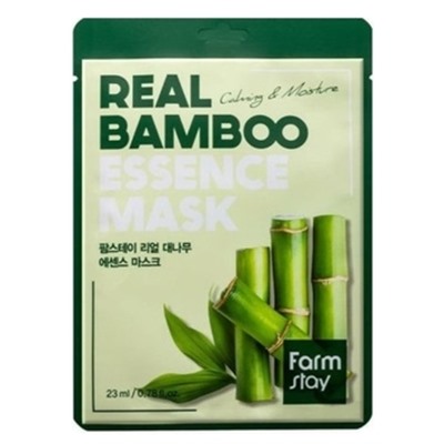 Маска для лица тканевая с экстрактом бамбука Real bamboo essence mask FarmStay