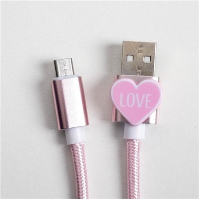 Набор кабель USB - micro USB и штекер «Любовь», 1 м
