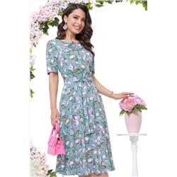 Штапельное платье с цветочным принтом