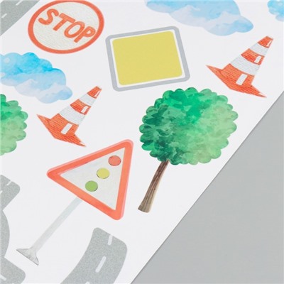 Наклейка интерьерная цветная "Дорожное движение" 50х70 см