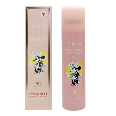 Jmsolution Увлажняющий солнцезащитный спрей с экстрактом розы / Glow Luminous Flower Sun Spray Rose Disney Mini, 180 мл