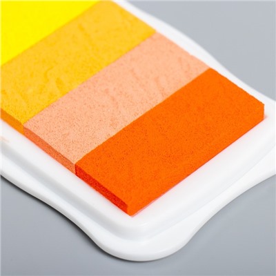 Штемпельная подушка для текстиля "Оранж" палитра 4 цвета 1,9х6,7х10 см
