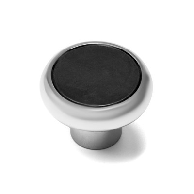 Ручка кнопка ТУНДРА РК101, цвет хром с черной вставкой