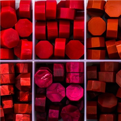 Набор сургуча "Оттенки красного" матовый+перламутр 10 цветов 12,7х6,5х2 см