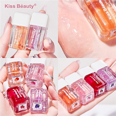 Блеск для губ KISS BEAUTY с блестками 5 шт