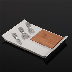 Блюдо «Эстет» 36х24,5х5 см, с ножом, вилкой и ложкой