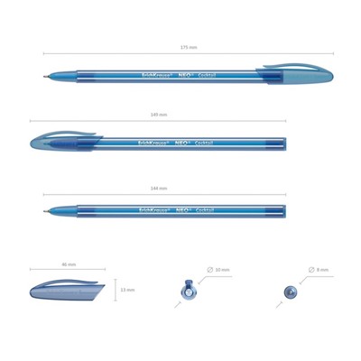 Ручка шариковая ErichKrause Cocktaill, узел-игла 0.7 мм, чернила синие, одноразовая, длина линии письма 1000 метров, МИКС