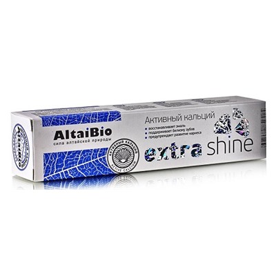 Зубная паста Активный кальций Extra Shine AltaiBio 75 мл.