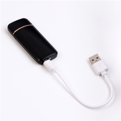 Зажигалка электронная "Мужик", USB, спираль, 3 х 7.3 см, черная