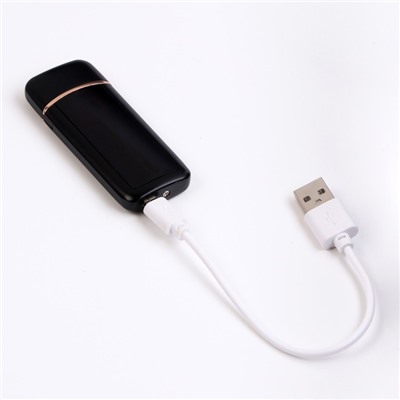 Зажигалка электронная "Джентльмен", USB, спираль, 3 х 7.3 см, черная