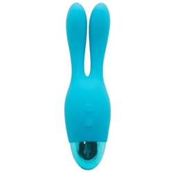 Голубой вибратор INDULGENCE Rechargeable Dream Bunny - 15 см.