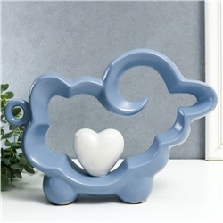 Сувенир керамика "Голубой барашка с сердечком" 20,5х6,5х28 см