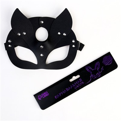 Карнавальная маска «Кошка», цвет чёрный