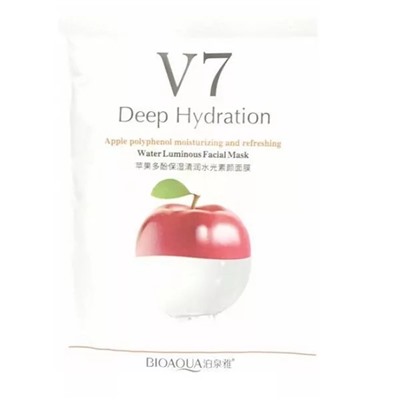 Маски для лица Тканевая BIOAOUA  V 7 Deep Hydration Apple polyphenol moisturizing and refreshing