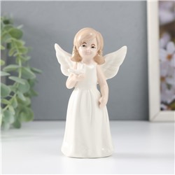 Сувенир керамика "Девочка-ангел с белой голубкой в руке" 11,7х7х4 см