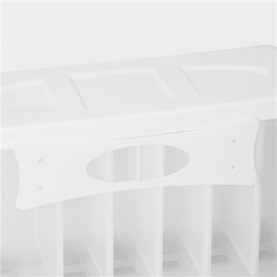 Контайнер - дозатор для хранения сыпучих, 6 ячеек, 39×14,5×32 см, цвет белый
