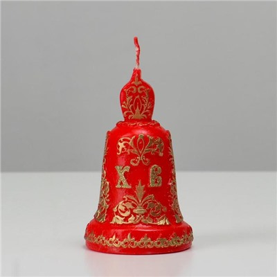 Свеча резная "Пасхальный колокольчик", красный, 7х11 см, 140 гр