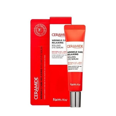 Farm Stay Укрепляющая сыворотка с керамидами для кожи вокруг глаз / Ceramide Wrinkle Care Relaxing Rolling Eye Serum, 25 мл