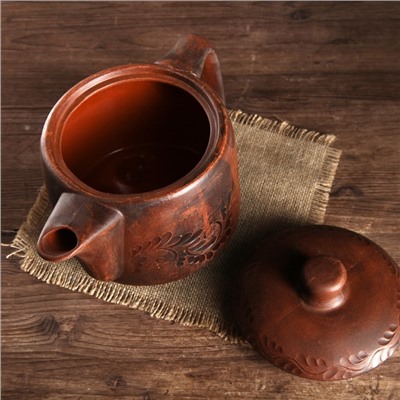 Чайник "Red Clay", декор, красная глина, 1.7 л, микс
