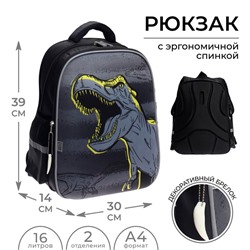 Рюкзак каркасный Calligrata, 39х30х14 см, мал "Динозавры"