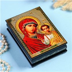 Шкатулка «Божья Матерь Казанская»  10×14 см, лаковая миниатюра