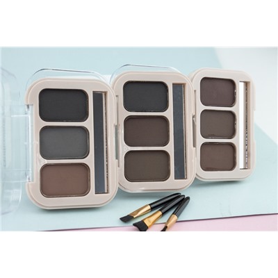 Тени для глаз и бровей Gulflower Eyebrow Powder, 3 цвета, Тон 02