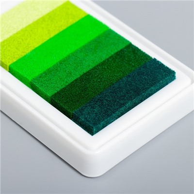 Штемпельная подушка "Зелёная" палитра 6 цветов 6,3х9,5 см