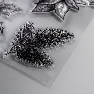 Штамп для творчества силикон "Зимние растения" 12х10,5 см