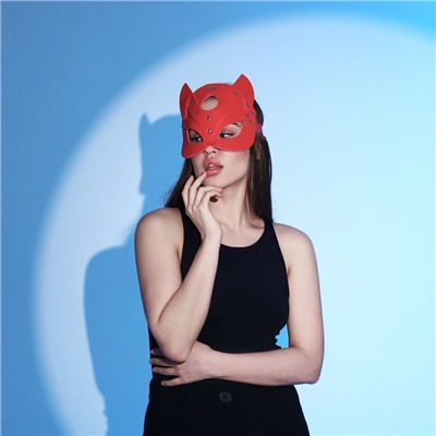 Карнавальная маска «Кошка», цвет красный