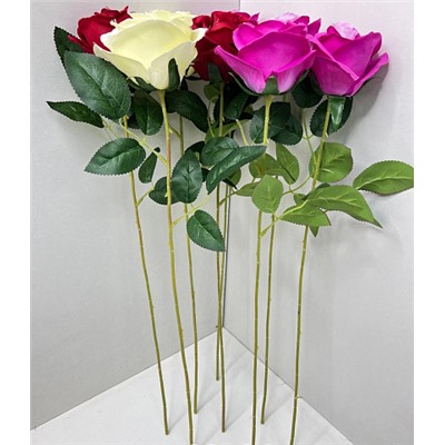 Цветок искусственный декоративный Роза в ассортименте (1 шт 60 см)
