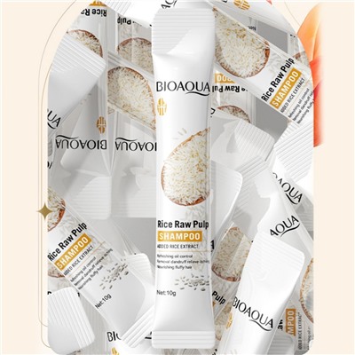 Шампунь для волос с экстрактом риса Biaoqua Rice Raw Pulp Shampoo, 1 саше 10 мл.