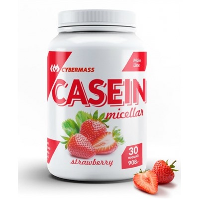 Мицеллярный казеин со вкусом клубники Casein micellar strawberry Cybermass 908 гр.