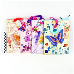 Пакет подарочный Бабочка (3D,блестки) 18*24*8см 4 цвета (12 в упаковке) WB-452-S