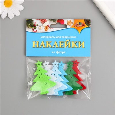 НАКЛЕЙКИ из фетра "Ёлочка" 4,5х6 см (набор 6 шт)