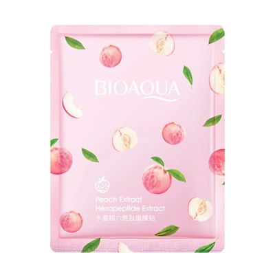 Тканевая маска для лица с пептидом и экстрактом персика Bioaqua Peach extract Facial Mask