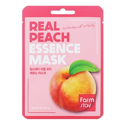 Маска для лица тканевая с экстрактом персика Real peach essence mask FarmStay