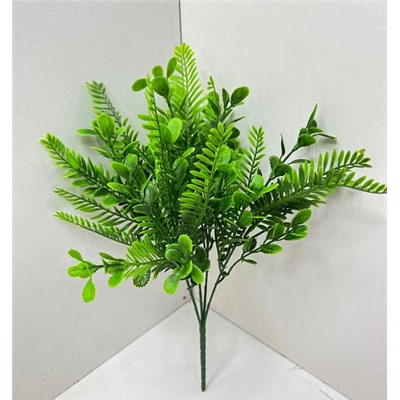 Цветы искусственные декоративные Зелень папоротник + самшит (5 веток) 35 см