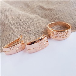 Комплект коллекция Дубай покрытие позолота серьги кольцо(17 размер)