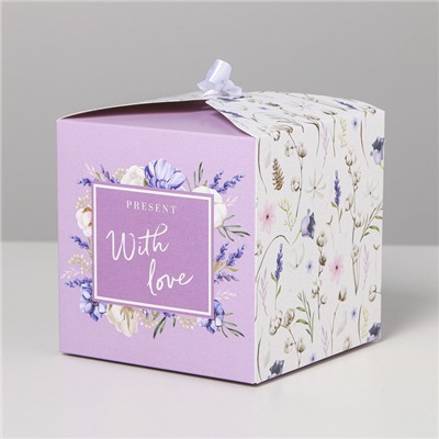 Коробка складная «With love», 12 × 12 × 12 см