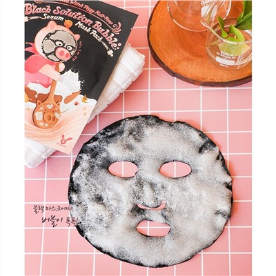 Elizavecca Набор пузырьковых масок для лица с порошком чёрного угля / Black Solution Bubble Serum Mask Pack, 5 шт. x 28 мл