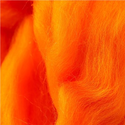 Шерсть для валяния полутонкая 100% шерсть 50 гр (оранжевая)