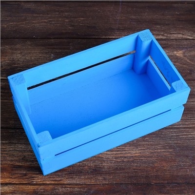Кашпо деревянное 24.5×13.5×9 см "Двушка Лайт", двухреечное, голубой Дарим Красиво