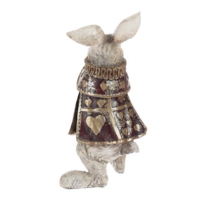 Сувенир полистоун с часами "Белый кролик в камзоле" 25х10х13,5 см