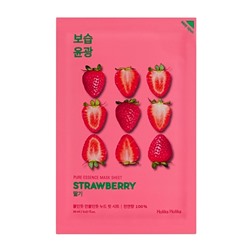 Маска для лица тканевая освежающая Клубника Pure Essence Mask Sheet Strawberry Holika Holika.