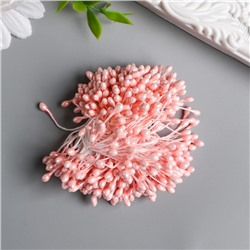 Тычинки для цветов "Капельки глянец сахарно-розовый" набор 300 шт длина 6 см