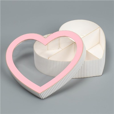 Коробка подарочная «Сердце», розовая 18 х 16,5 х 5 см